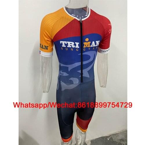 Clothing Triman Custom Logo Country Flag Trisuit Triatlon Cycling Skinsuit Ciclismo Skin Suit Speedsuit Jumpsuit Bike Uniforme