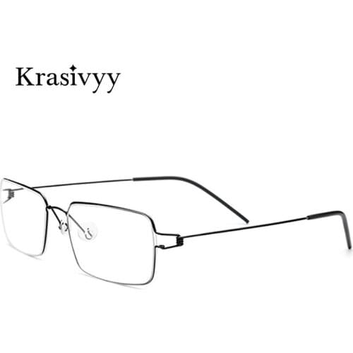 Krasivyy Square Glasses Frame Women Titanium Alloy Myopia Prescription Eyeglasses Men 2020 Korean Screwless Opical Eyewear