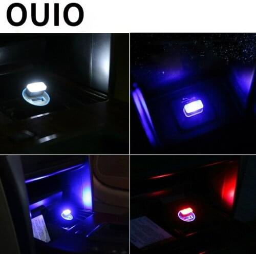 OUIO 1pc Car Styling USB Atmosphere LED Lamp For Abarth Mini Cooper BMW E46 E39 E60 E90 E36 F30 F10 X5 E53 E34 E30 Accessories