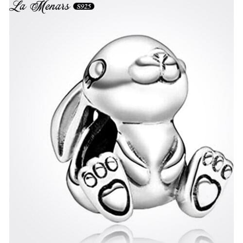 La Menars New The Rabbit Bead Fit Original Pandora Charm Bracelet Genuine 925 Sterling Silver For Women Jewelry DIY Making