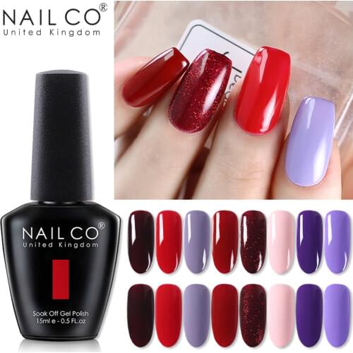 NAILCO 131 Colors Semi Permanent Nail Gel Polish Winter Series Led Nail Art Varnish Soak Off Series Manicure Gel Polish Glitter