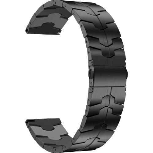 GORPIN Galaxy Watch 42m Band, 20mm Titanium Metal Watch Strap for Samsung Galaxy Watch Active 2 40mm 44mm Bracelet DLC Black