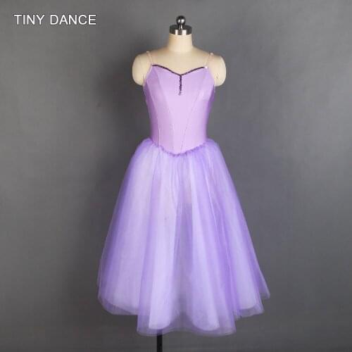 Lilac Romantic Ballet Dance Tutu Spandex Leotard Bodice with Long Tutu Skirt Ballerina Costumes 20158