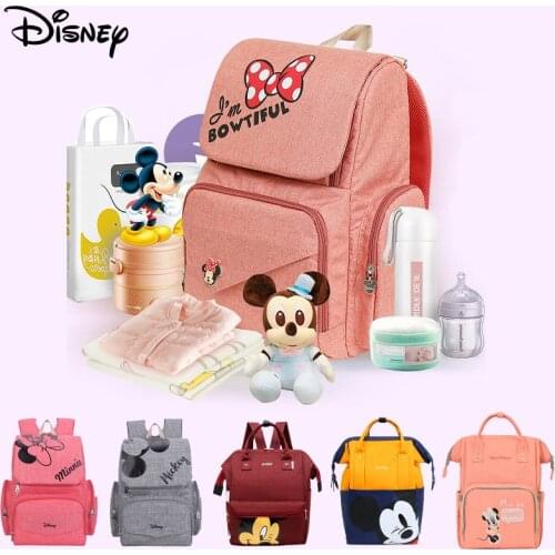 Disney Diaper Bags Waterproof Backpack Large Capacity Baby Bags For Mom Maternity For Baby Care Mommy Nappy Bag Travel Handbag