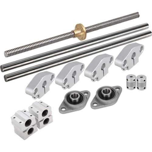 Vertical 2mm Lead Screw &L200mm Shaft Optical Axis&Pillow Block Bearings Slide Block with Dual Rail Shaft Support &Flexible Shaf