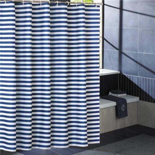 Polyester Striped Print Shower Curtain Thick Waterproof Mildew Bathroom Bathroom Hotel Home Decoration Shower Curtain