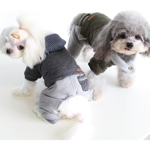 Winter Dog Sweater Hooded Jumpsuit Small Dog Costume Puppy Terriers Pomeranian Bichon Schnauzer Shih Tzu Chihuahua Pet Clothing