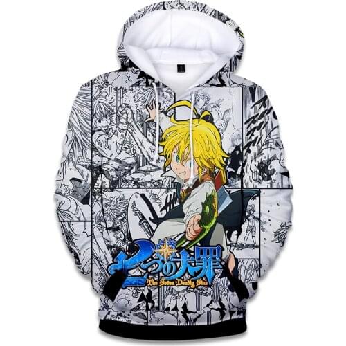 2020 Cool Japan Anime Nanatsu No Taizai Mens Pulloverhoodies men/women The Seven Deadly Sins Sweatshirts Kawaii Cartoon Coats