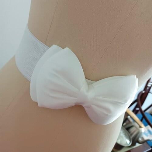 2021 Fashion Elastic Women Belt VD1912 ceinture femme Ladies Black Blue Red White Bow Plus Size Waist Belts