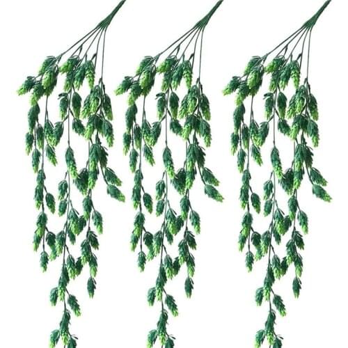 3Pcs Artificial Flower Hops Vine Garland Plant Fake Hanging Vine Greenery For Indoor Outdoor Front Porch Flower Decor