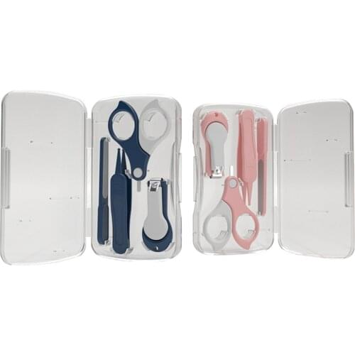 4pcs/set Baby Nail Scissors Clipper Portable Infant Child Healthcare Tools Sets Newborn Grooming Care Kits for Travel