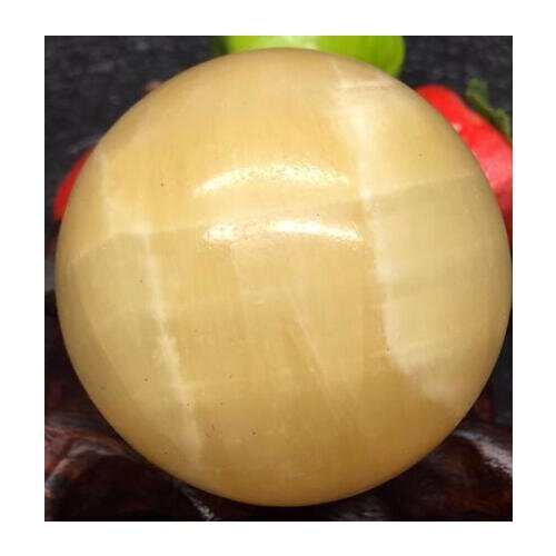 42 mm -Natural YELLOW Jade quartz crystal sphere ball healing