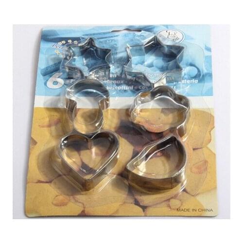 6pcs/set Heart Shape Stainless Steel Cookie Cutter Cake Baking Biscuit Pastry Mould Cake Tools 5N1137_H