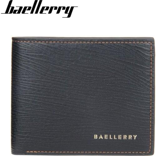 Baellerry New Mens Short Wallet Multi-card Wallet Youth Top Quality PU Leather Purse Card Holders