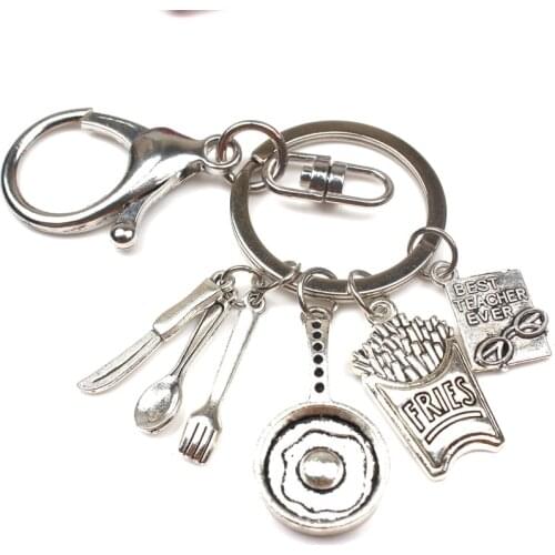 Hot Omelette Chef Keychain Creative Kitchenware Coffee Cup Keychain Man Woman Jewelry Accessorie Gift Souvenir DIY Handmade