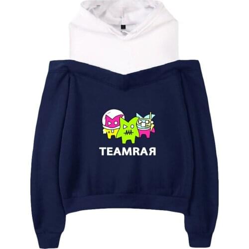 BSLNXNMA Team Rar 2D Printing Women popular Hooded Off-Shoulder Hoodies Sweatshirt