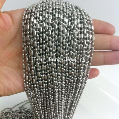 16"-36"100pcs 2mm Stainless Steel Silver Color Bulk Factory Wholesale Ball Chains Top Quality Chain Necklace