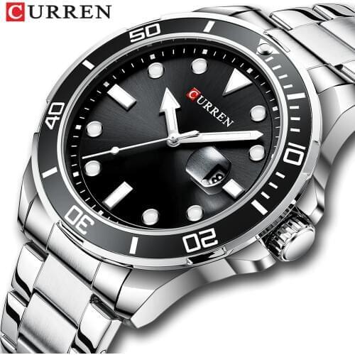 New Watches Men Fashion CURREN Brand Men Quartz Clock Man Full Steel Strap Sport Casual Waterproof Wrist Watch relogio masculino