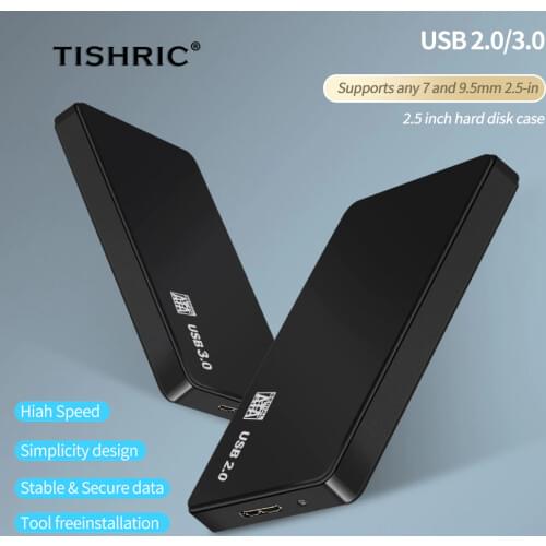 TISHRIC Hdd Case Hdd Enclosure Usb 2.0 To Sata External Hard Drive Case Hard Disk Case 2.5 In Support 8 TB External Hard Drive