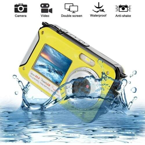 Full HD Waterproof Digital Camera Underwater Camera 24 MP Video Recorder Selfie Dual Screen DV Recording Camera S20
