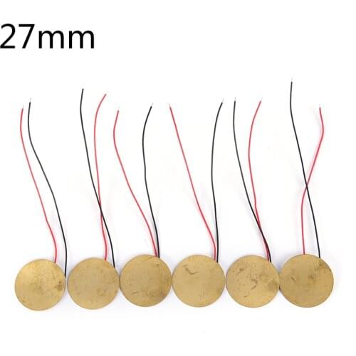 IRIN 6pcs 27mm Piezoelectric Piezos Amplifiers Discs Leads For Cigar Box Guitar Pickup high Quality