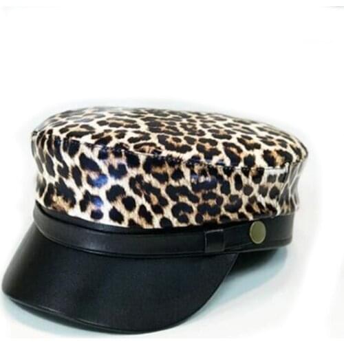 Military Hats Pu Leather Beret Hats For Women Winter Flat Cap Female Boina Feminina Autumn Winter Beret Cap Bone Gorras Painter