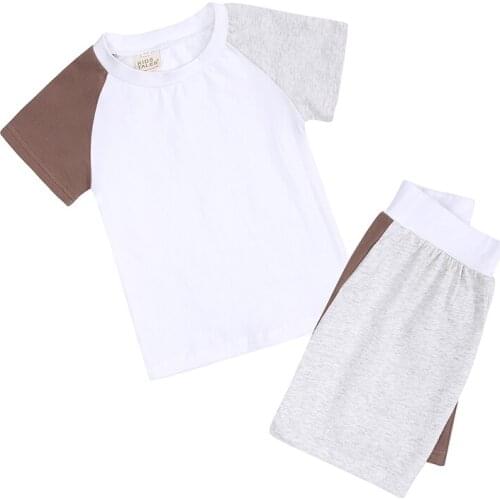 Kids Tales Tracksuits for Children Baby Infant Boy Girls Clothing Sets Contrast Color Shorts for Girls Teens Loungewear Set 2pcs
