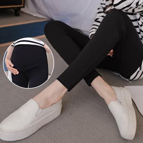 Pregnant womens leggings spring and autumn models pregnant womens belly lift pants foot pants all-match casual maternity wear