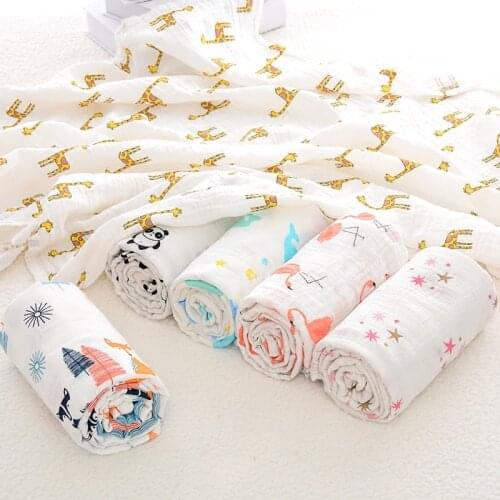 Summer Muslin Cotton Baby Swaddles Newborn Blankets Bath Towel Gauze Infant Wrap Stroller SleepSack For Newborns Swaddle Blanket