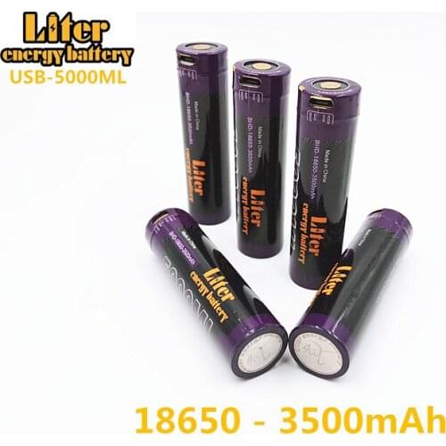 Liter energy battery USB wire+USB 18650 3500mAh 3.7V Li-ion battery USB 5000ML Intelligent Li-ion Rechargebale battery