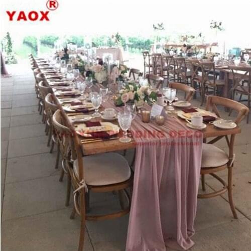 60x600cm Rustic Gauze Table Runner Party Cheesecloth Tablecloth Runners For Wedding Event Party Decoration