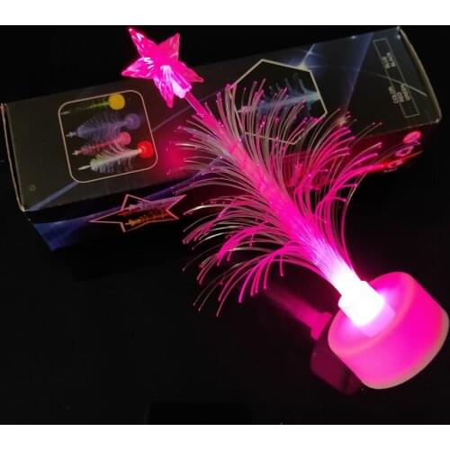 Flashing creative colorful glowing Christmas tree Christmas light-emitting toys led flash fiber optic tree stalls hot