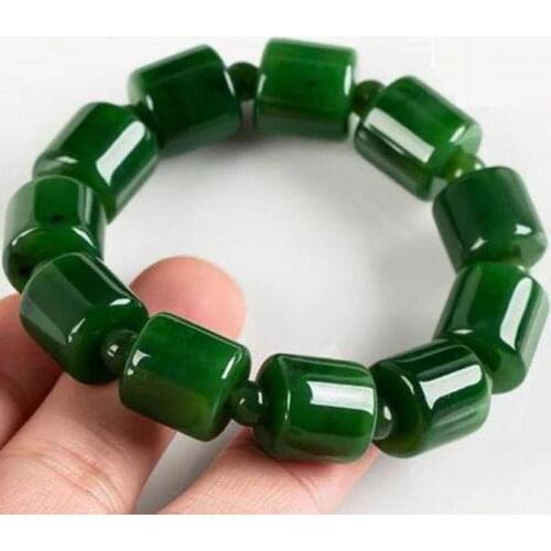 Genuine Natural Green Jade Bracelet Jewelry Fine Jewelry Hand Carved Lucky Safety Auspicious Amulet Jade Bangle Gifts Women Men