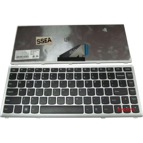 SSEA New US Keyboard For Lenovo IdeaPad U310 U310-ITH Keyboard with silver Frame