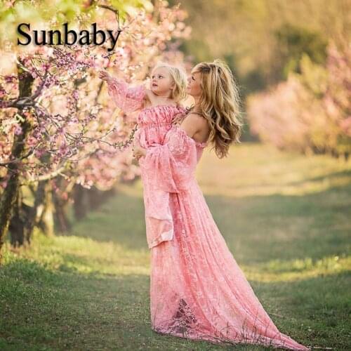 New Fashion Maternity Dresses For Photo Shoot Unique Lace Floral pregnancy long dress photography clothes for pregnant women