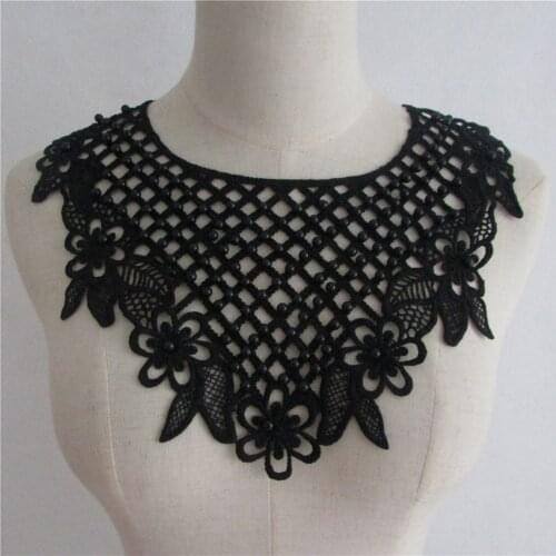 New style black Embroidery Flower Lace Neckline Fabric DIY Collar Sewing Craft Decoration Clothing Accessories 1pcs sell YL671