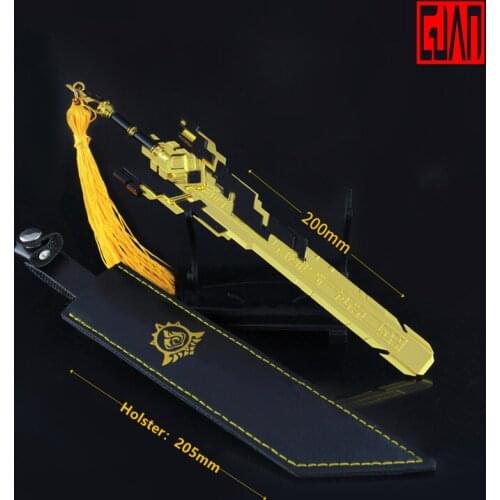 Alloy Scabbard Sword Weapon Model Source God Game Peripheral Props Ornaments Gift Two-handed Sword No Work Sword Leather Version