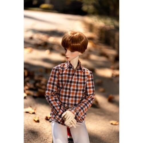 BJD Doll clothes suitable for 1-3 1-4 uncle size fashion plaid shirt doll accessories