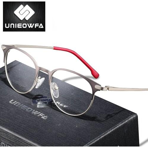 Titanium Alloy Retro Round Glasses Frame Men Optical Prescription Eyeglasses Frame Women Clear Myopia Vintage Spectacles Frame