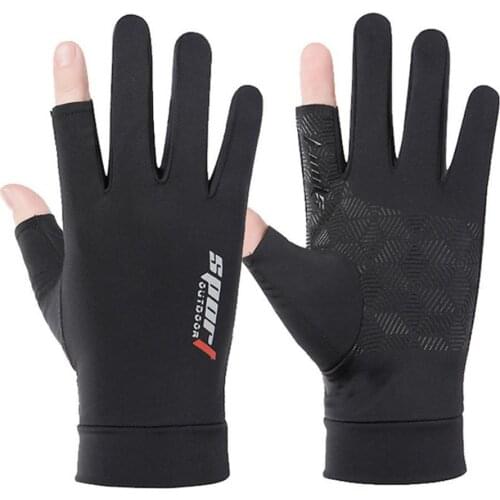 Fishing Gloves Anti-UV Men Women Spring Summer Ice Cool Breathable Sunscreen Antiskid Open Half Fingers Cycling Sport Gloves New