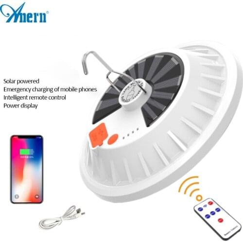 Portable 120 LEDs Lantern Outdoor Remote Control Camping Lamp Rechargeable Led Bulb Night Market Light Emergency Power Bank