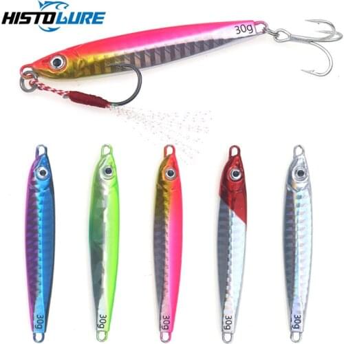HISTOLURE Fishing Lure Metal jig 15g 20g 30g Metal JIGGING Lure Inshore Jig Hooks Long Casting Saltwater Boat Sea Bass Baits