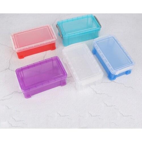 Transparent Plastic Toys Organizer Jewelry Storage Boxes Rectangle With Cover Hardware Parts Multipurpose Mini Lock Storage Box