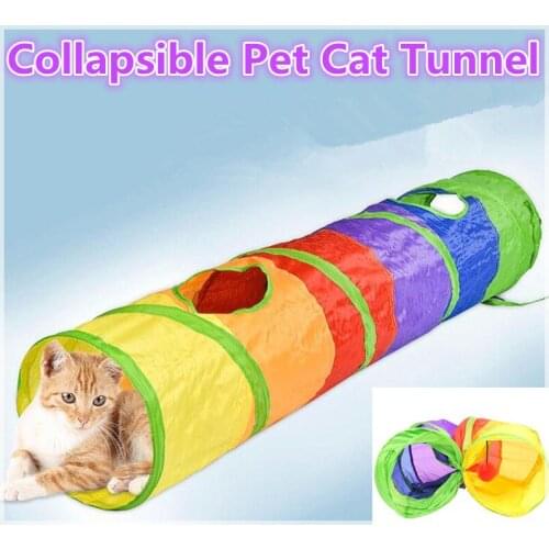 Collapsible Crinkle Pet storage box rolling totoro, dog drill hole channel free combination rainbow splicing cat tunnel box