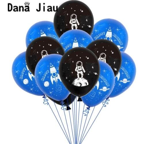 Wedding 12inch 10pcs/set Astronaut Rocket Latex Balloon Boy HAPPY BIRTHDAY Party Decoration Earth Planet Explore Theme Ball