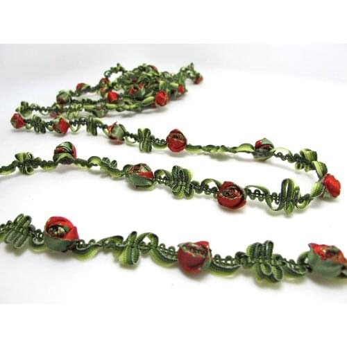 2 Yards 1/2 Inch Woven Rococo Ribbon Trim|Decorative Floral Ribbon|Scrapbook Materials|Clothing|Decor|Craft Supplies