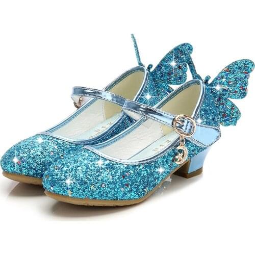 Cinderella Anna Elsa Shoes Princess Crystal Costume Shoes Baby Girls Cosplay Costume Sandals Party Elsa Shoes For Girls Princess