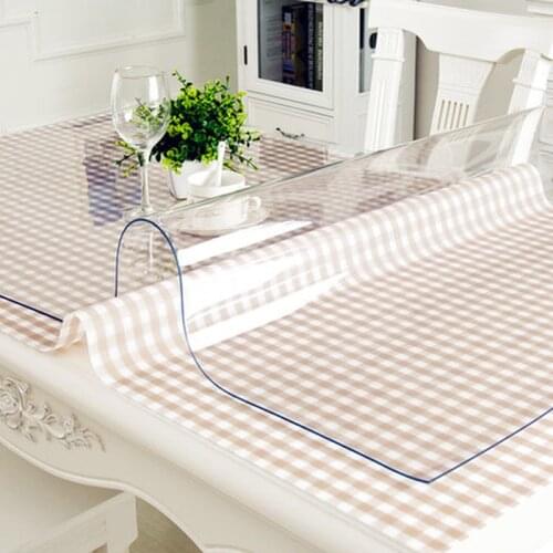 Waterproof PVC Tablecloth Table cloth Transparent Table Cover Mat Kitchen Pattern Oil cloth Glass Soft Cloth Tablecloth 1.0m