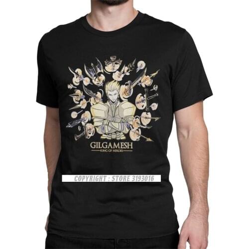 High Quality Brand New Men Tops T Shirt Gilgamesh Vintage Pure Cotton Camisas Fate Stay Night Fgo Anime 3D Tshirts Male