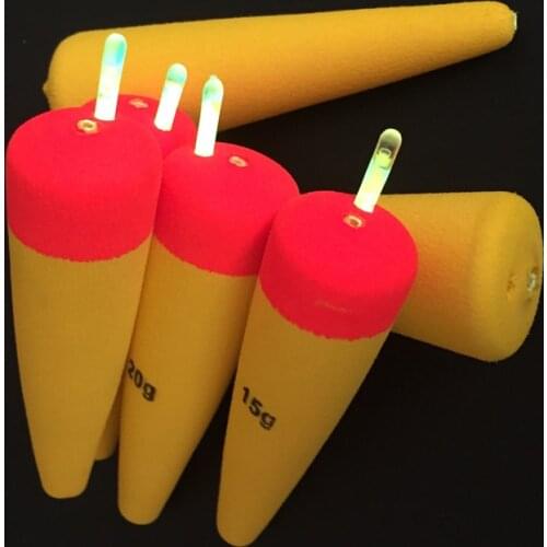 1pc 15g 20g 25g 30g Buoyancy EVA Soft Inline Luminous Lightstick Bobber Float Saltwater Fishing Floats Catfish Bait Fish Tackle